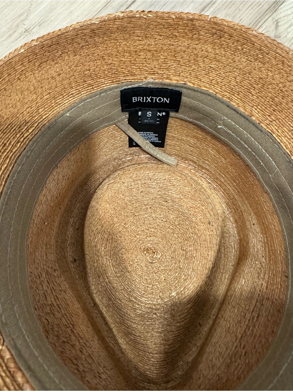 Brixton Marcos Fedora straw hat - TOFFEE - sz SMALL - Picture 7 of 9